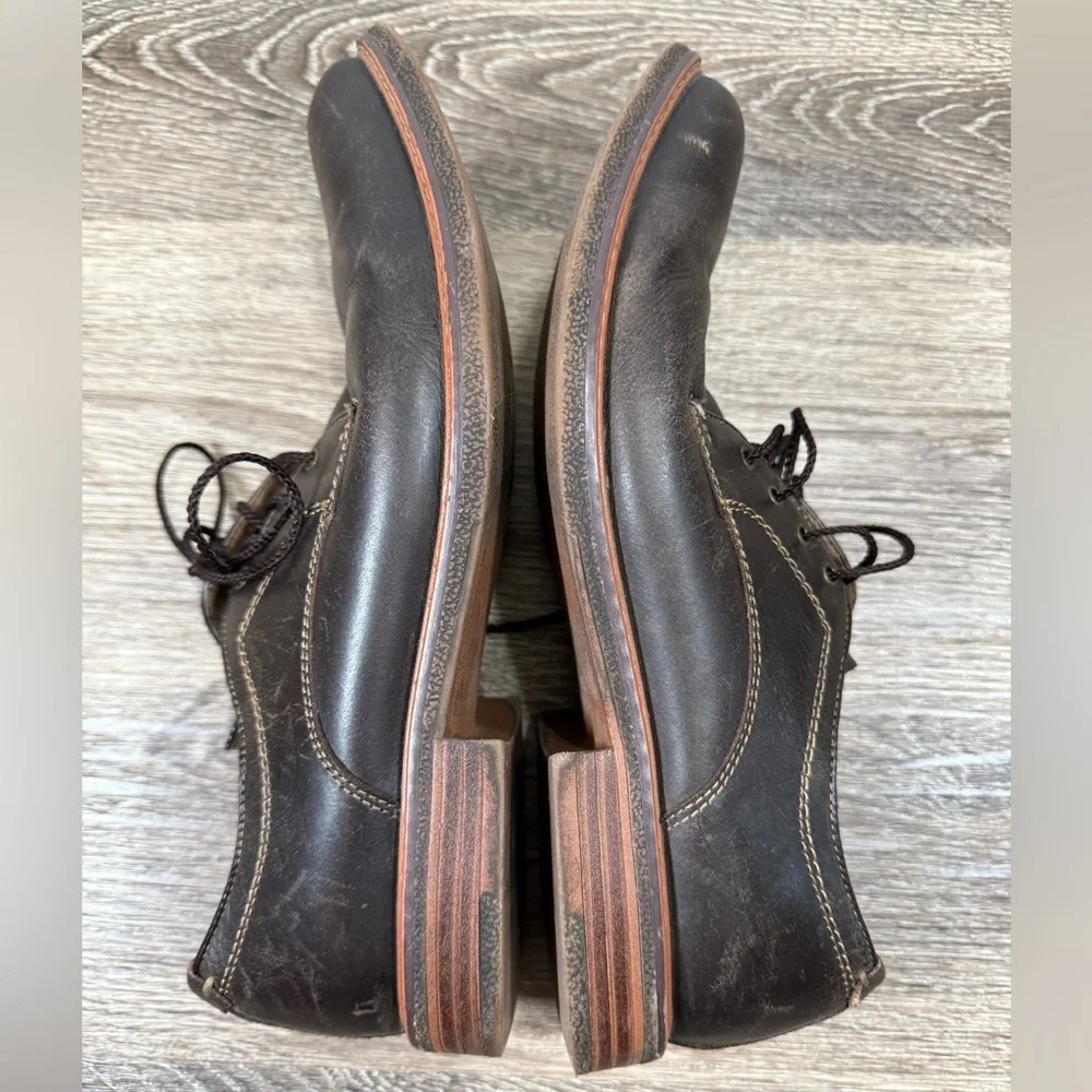 Chaps Shoes Mens sz10M Brown Leather Business Minimalist‎ Old Money Oxford Dress